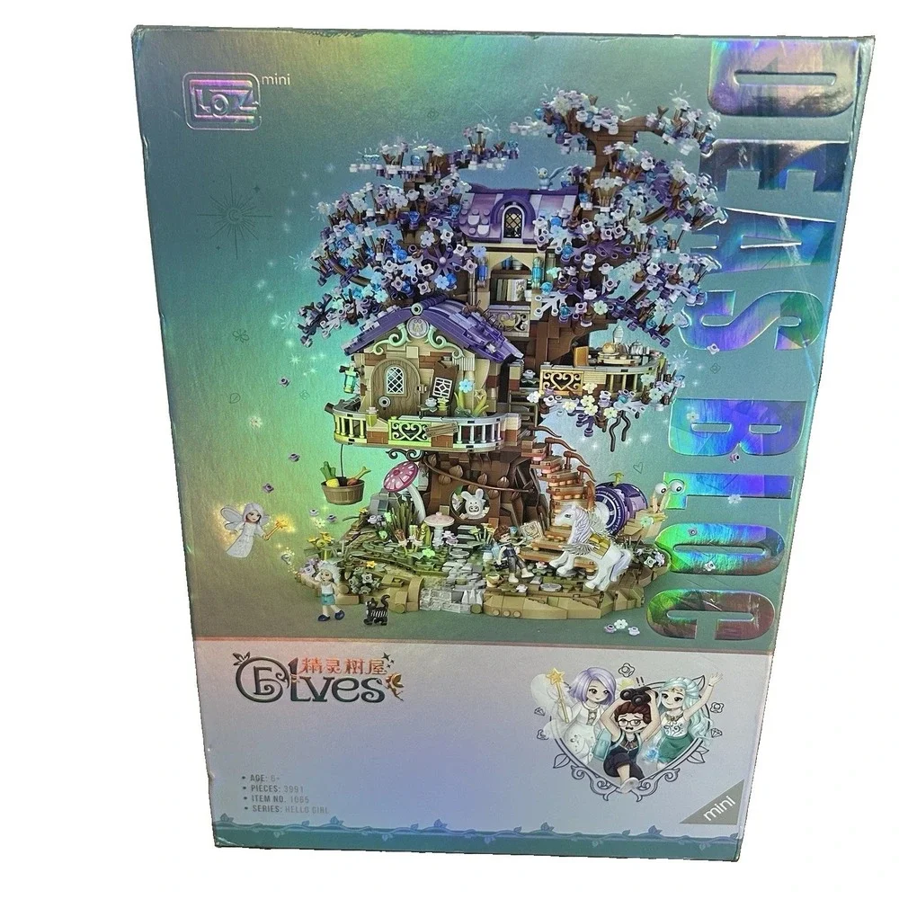 Star Fairy Treehouse Building Blocks Set, Japanese Sakura Tree House, Violet ...